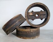 vintage industrial wooden wheel/pulley from melbourne, australia