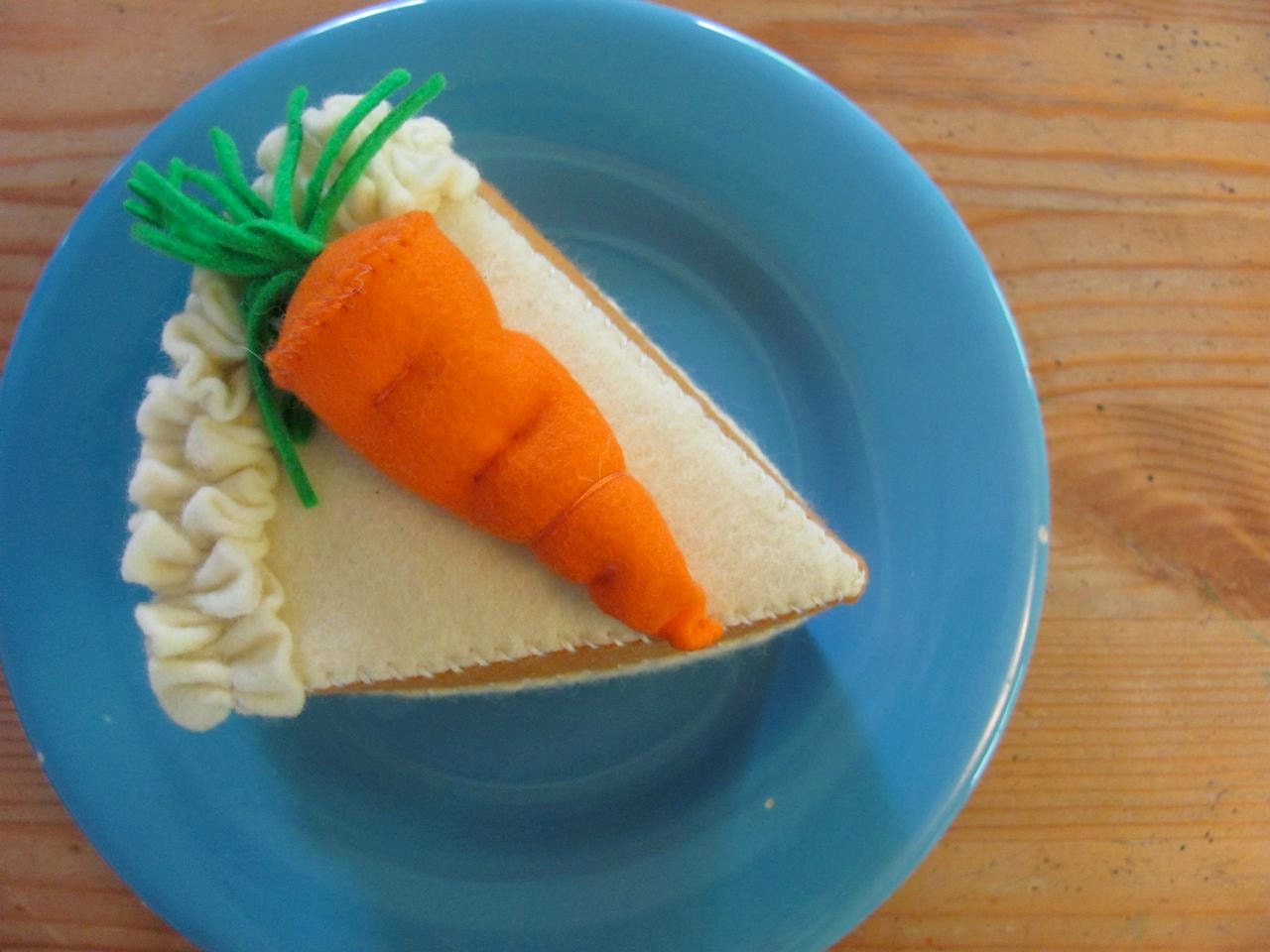 Carrot Cake Slice, 100% Wool, All Natural Toy, Waldorf