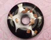Big Lampwork Glass Circle Round Donut Pendant (1 Piece ) - Jewelry Supplies -KarPenaEnterprises