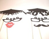 Class of  2013 Graduation Party  Photobooth Photo Props - Set of 6 - Graduation Hat - Graduation Glasses - Class of 2013