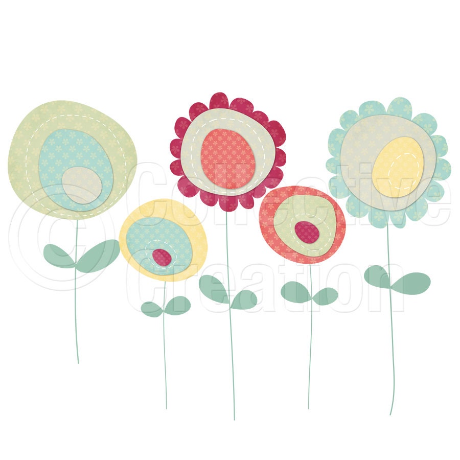 Digital paper, Flower clipart, Clip art