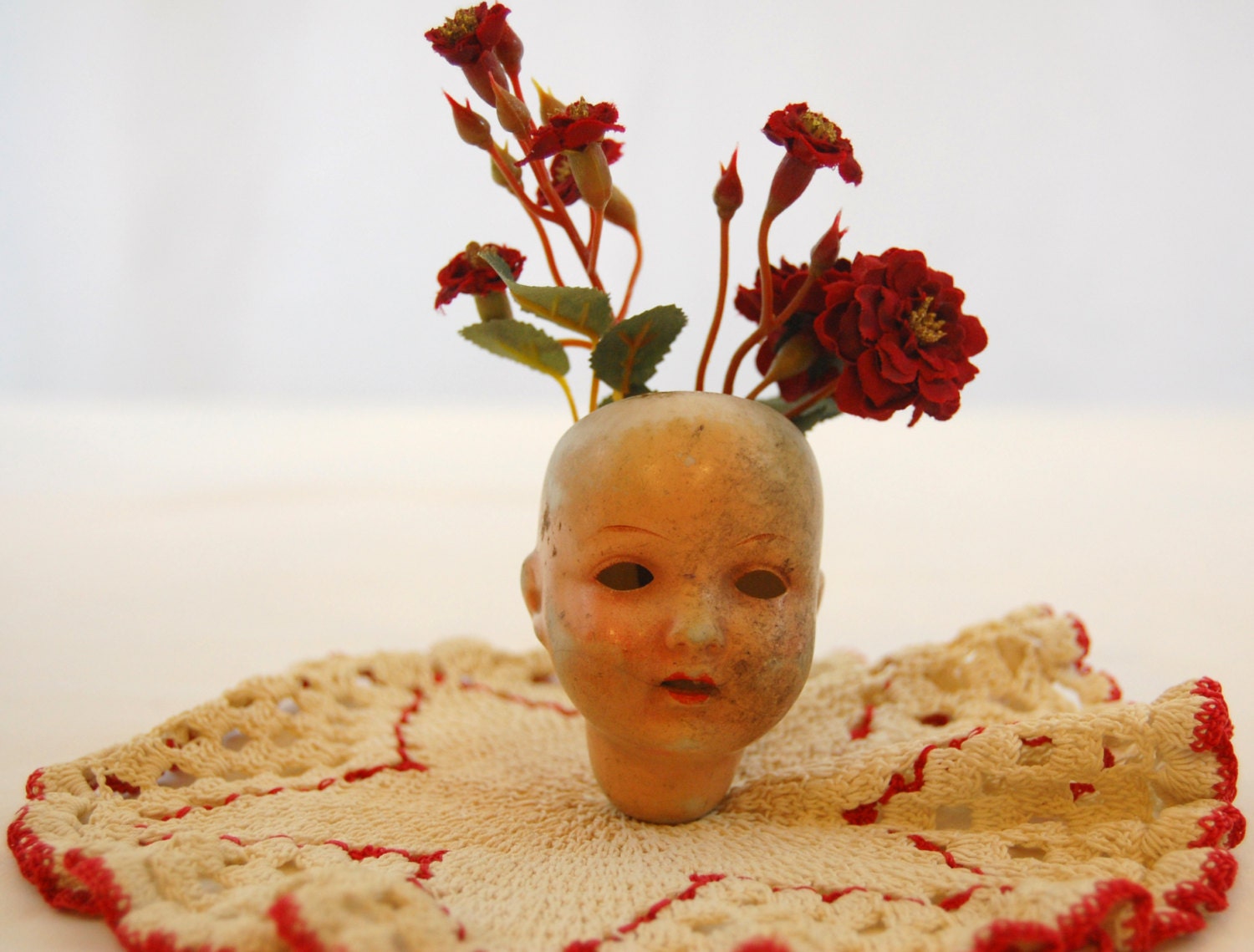 Vintage Doll Head, Shabby Vintage W Germany Doll Head from The Eclectic Interior