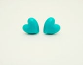 Aqua Heart Earrings