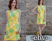 Vintage 60s Floral Mod Mini Dress M L