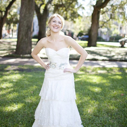 Bridal Belt/Sash with Vintage Jewelry