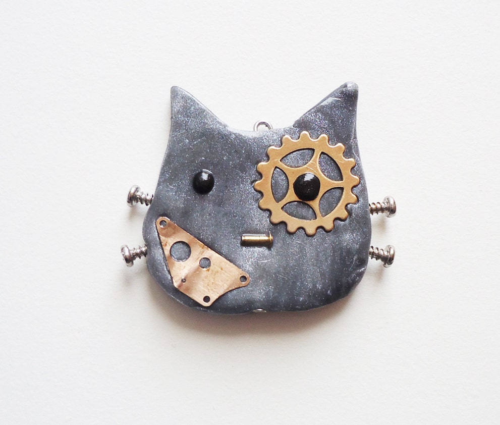 Steampunk Cat - pendant