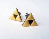 Triforce earrings - gold color - stud earrings - Legend of Zelda - gaming