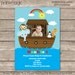 Noah's Ark Baby Shower or Birthday Personalized Printable Invitation
