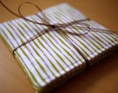 Mixed Set of Printed Fabric Coasters - Greens/Lavender - Set of 6 - Housewarming Gift, Wedding Gift