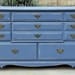 Vintage Dresser Painted and Distressed Denim Blue By Foo Foo La La