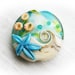 Glass Lampwork bead, Beach scene, Aqua blue, sea, glass - SRA - by MayaHoney