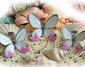 The Colors Of Summer Butterflies Lipstick Pink Butterfly Set  Scrapbook Embellishment Tag Card Mini Album Wedding