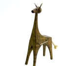 20% OFF SALE Mod Teak Giraffe, Vintage 1950s Danish Wooden Decor