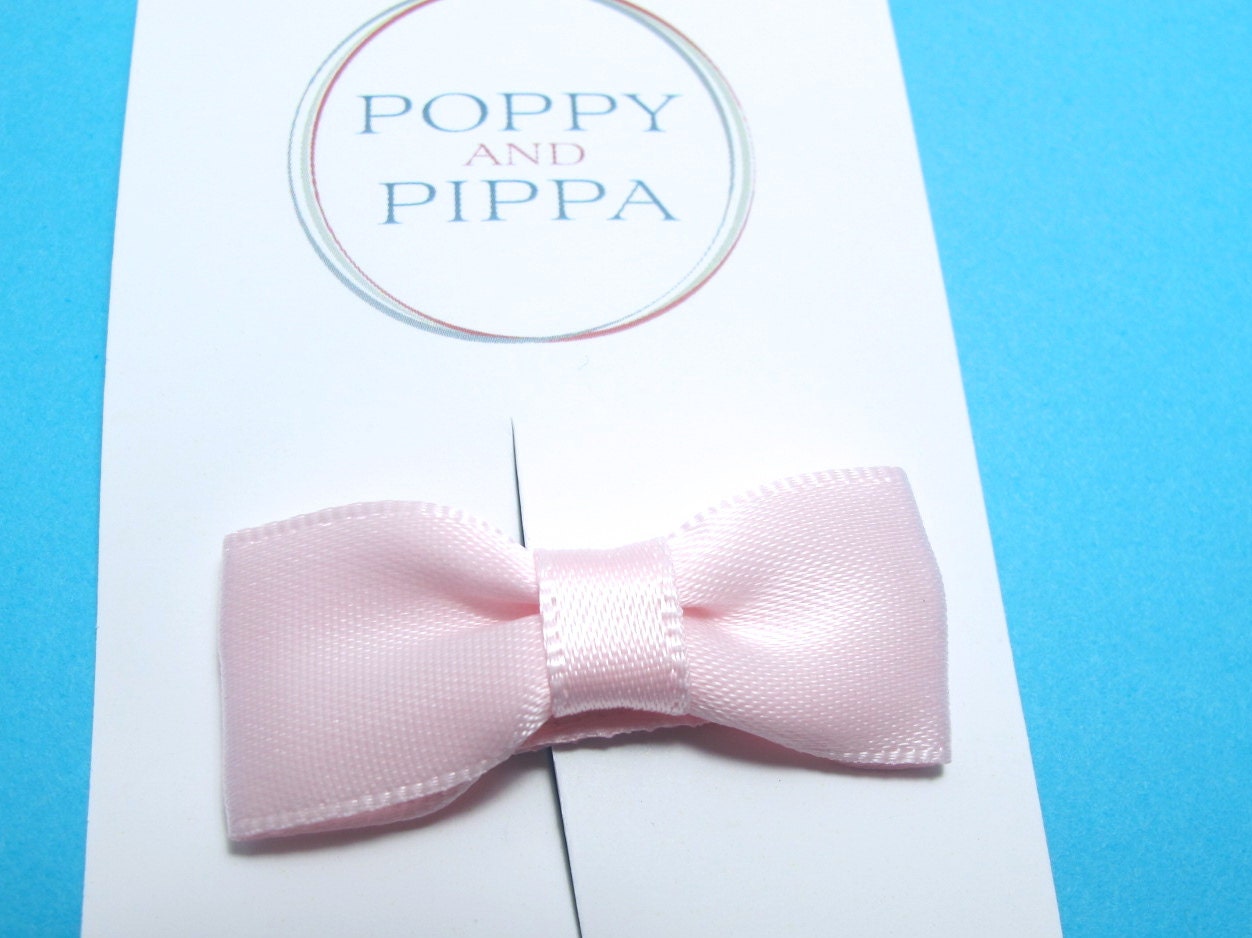 Pink Baby Bow Clips - Baby Hair Clips - Baby Bows - Itty Bitty Hair Clips - Baby Flower Clip -