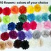 Shabby Flowers - Chiffon Frayed Flowers - Fabric Flowers - Set of 10 - You Pick Colors - Wholesale Fabric Flower Set