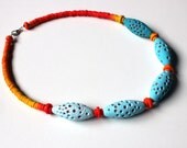 Polymer Clay Short Necklace Summer Sky
