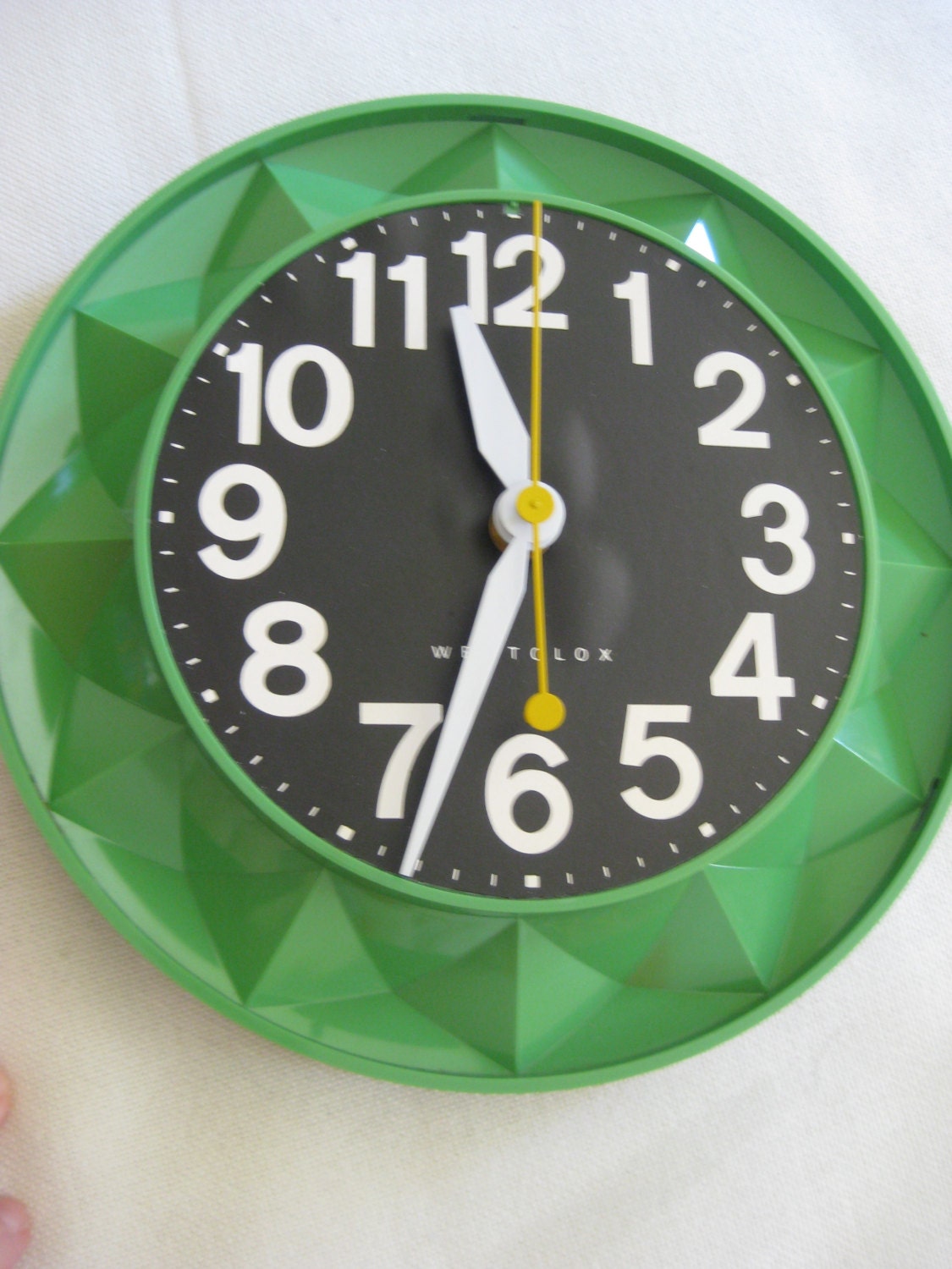 Vintage MOD Green Geometric Westclox Wall Clock