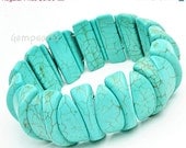 Turquoise Bracelet, Blue Bracelet,Bangle,strechable Bracelet (B0218-Blue)