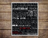 Custom Dave Matthews Band Crush Lyrics 11 x 14 Print