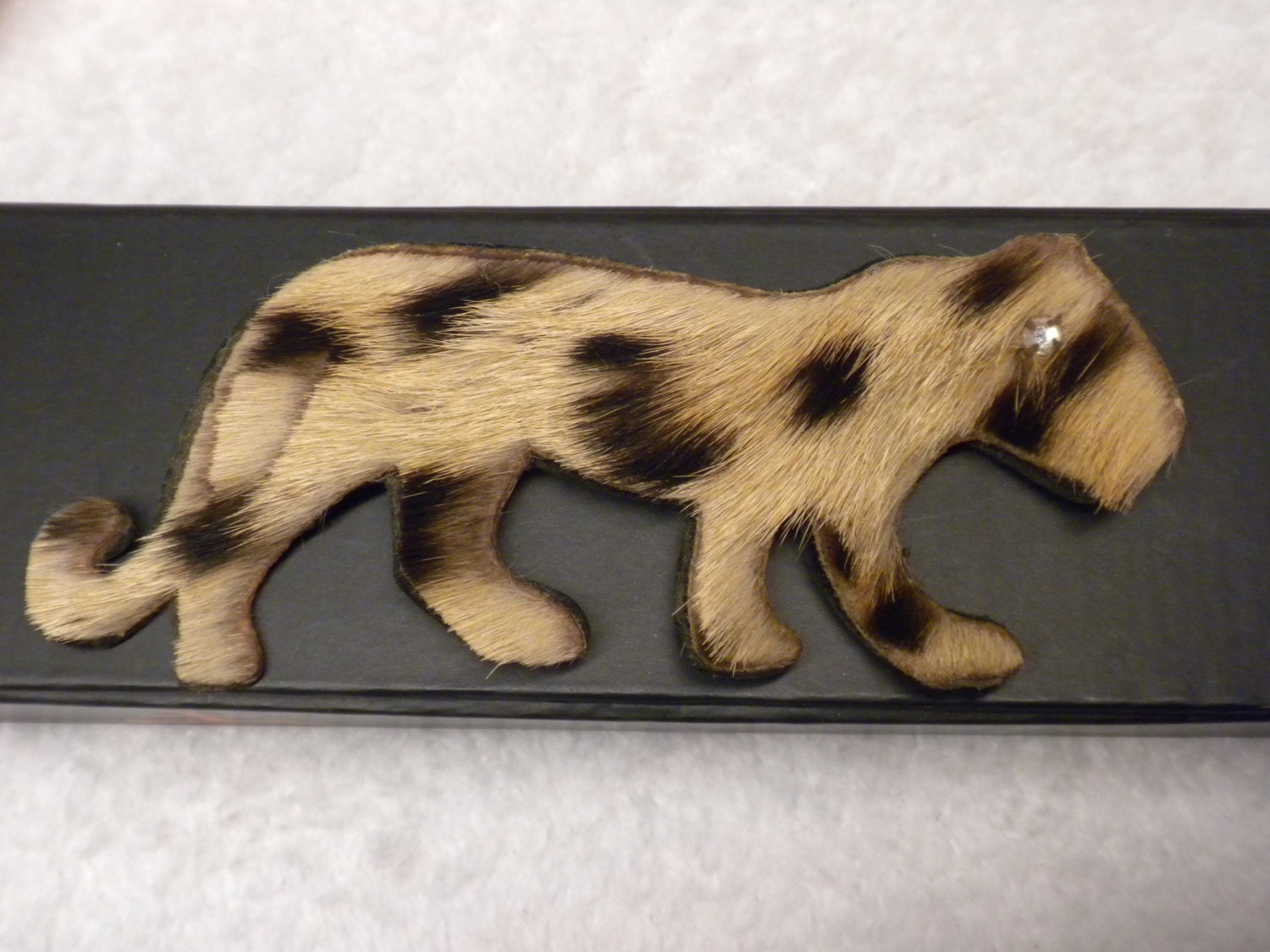 vintage leopardskin pin, leopard skin brooch, Fifties