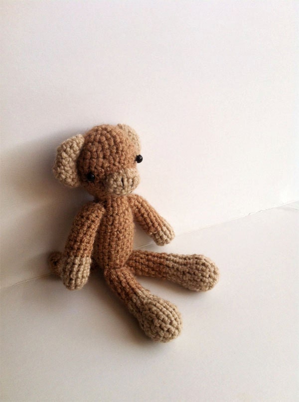 Monkey toy, crochet monkey, monkey plushie, monkey doll, crocheted monkey, amigurumi monkey, little monkey
