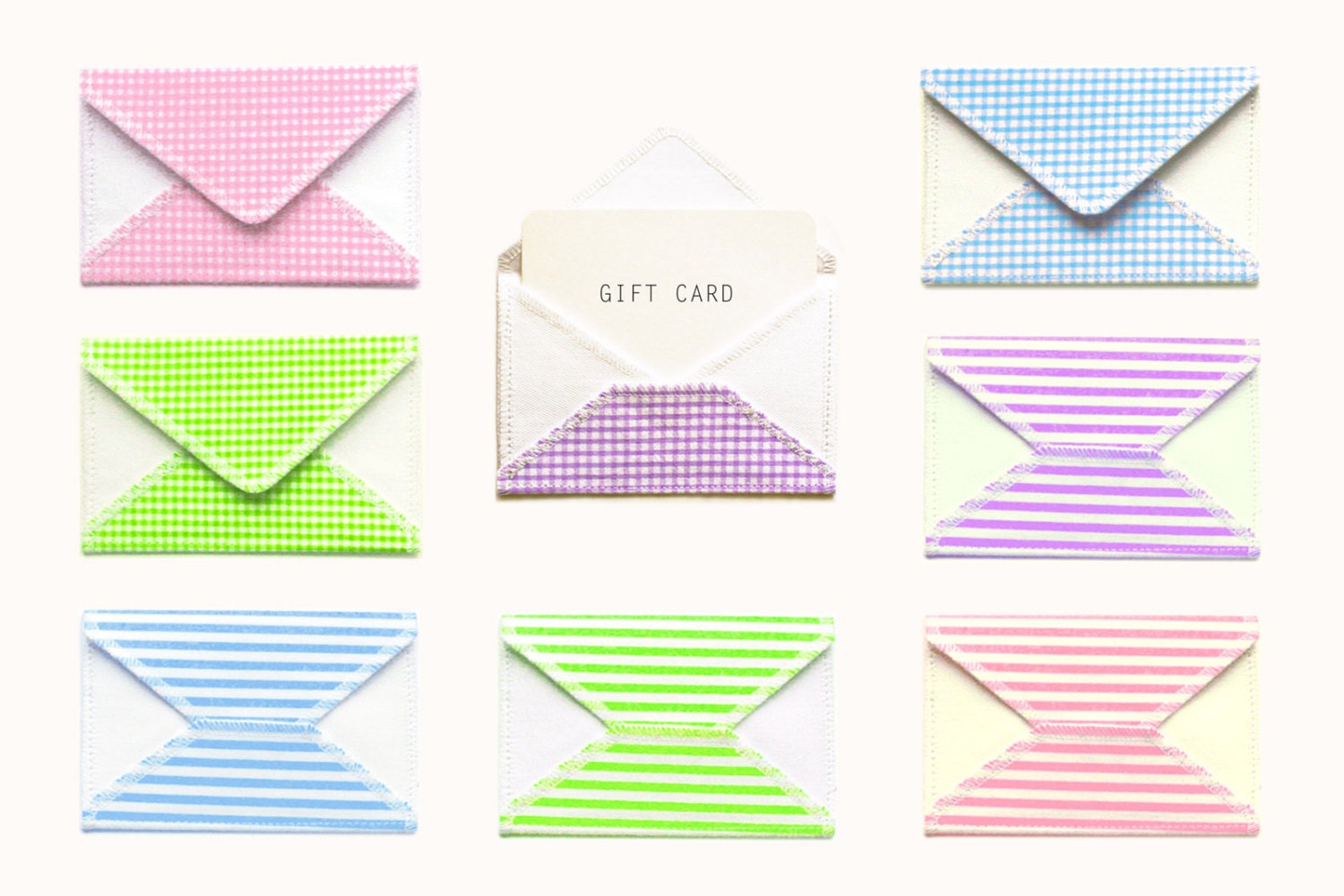 Baby Gift Card Envelope - Handmade from Salvaged Fabrics