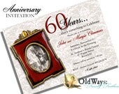 Milestone Wedding Anniversary Invitation Vintage Style - Printable DIY Custom Photo Invite 5x7 Digital JPEG and PDF Files