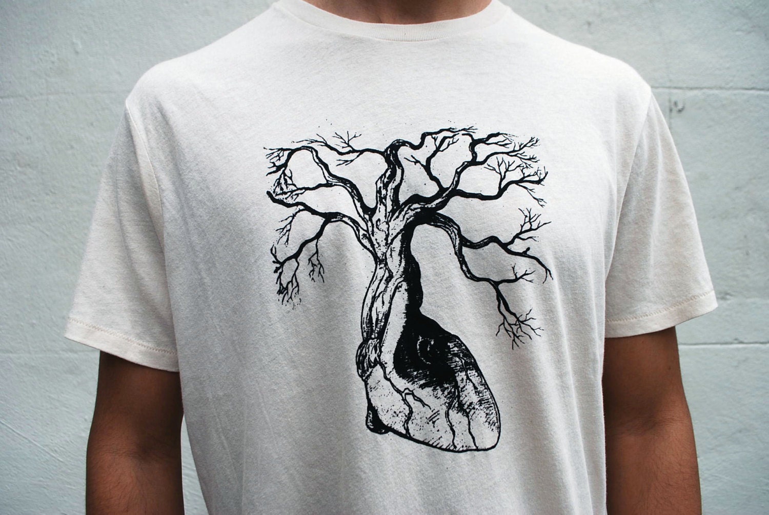 Anatomical Heart Tree Tee -  Mens Organic Cotton t-shirt - Various Sizes, Made to Order