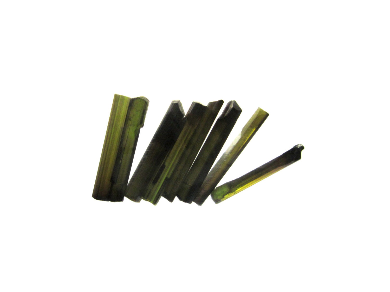 Green Tourmaline Rough Raw 8 Natural Needles 20mm - 23mm Lot of 17 carats (Lot no. 3804) Jewelry Making, Wire Wrapping