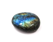 Labradorite Tumbled Stone For Wire Wrapping and Jewelry Making 39mm x 47mm (Lot No. 3813) Blue Flash, Rainbow, Fire