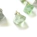 Fluorite Octahedron Pendant 1 Green Crystal With Cap and Bail, Silver (Lot No. FL08) Raw, Natural, Mint