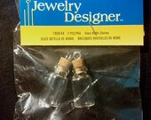 Glass Bottle Charms, 2 Pcs