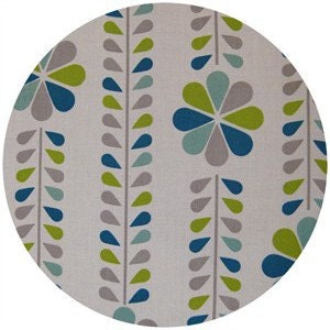 Custom Rod Pocket Curtains-Pair-Birch Fabrics Organic, Mod Squad, Stem Stripe Grass