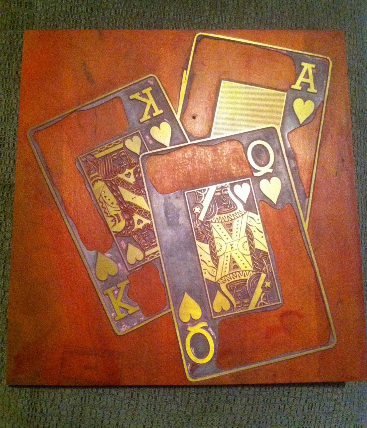 Playing Cards Large Letterpress Block
