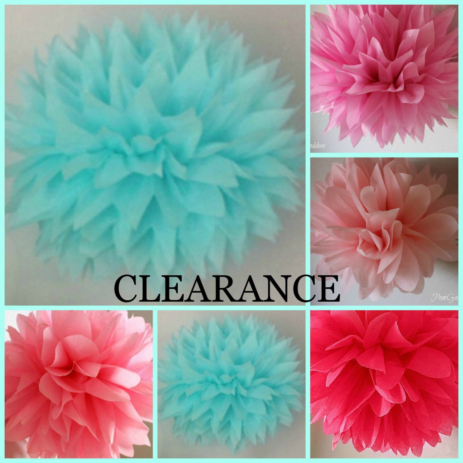 CLEARANCE 7 Tissue Paper Poms -Dream Goddess- Wedding Decor,Baby Shower Decor...Dream Goddess Il_170x135