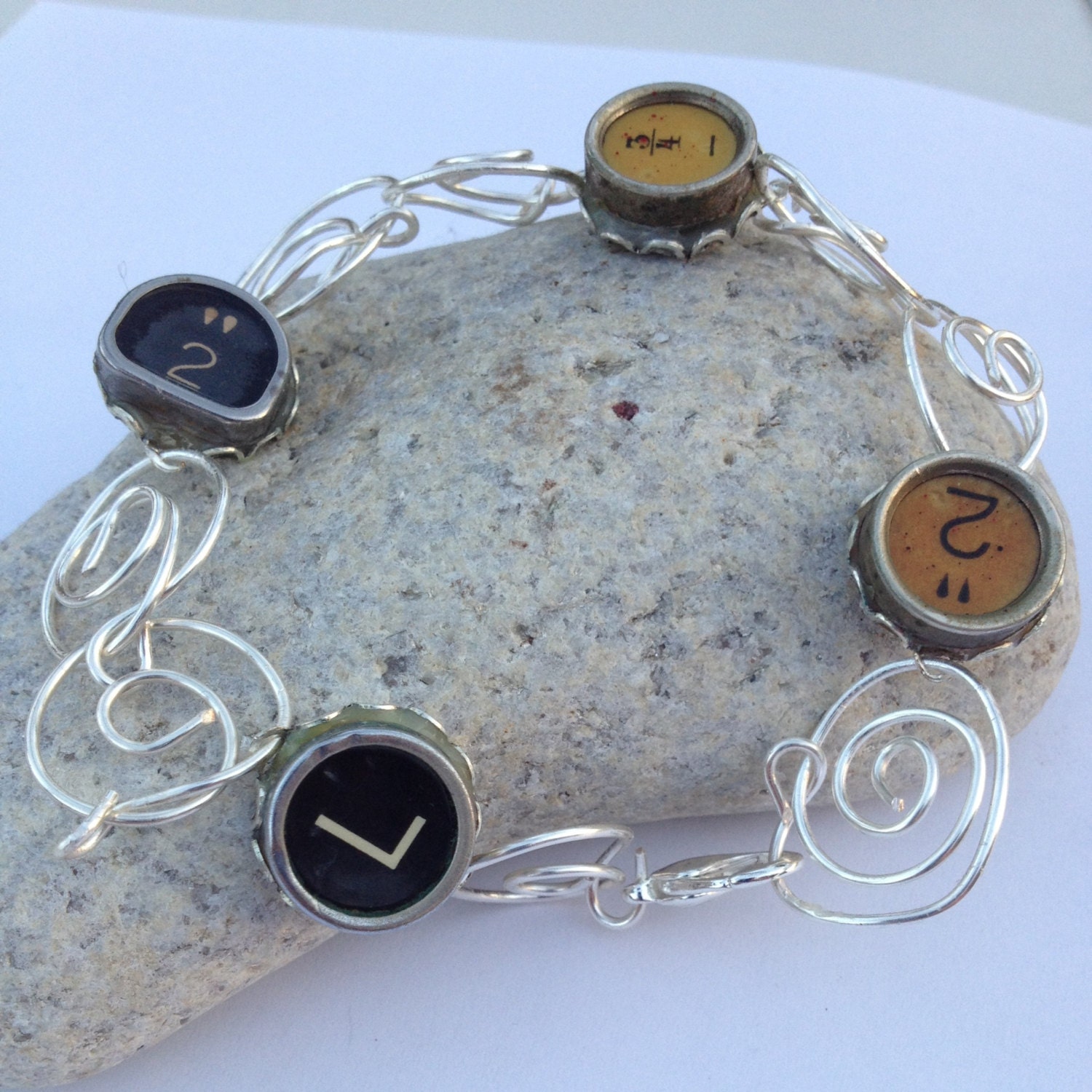 Typewriter Key Bracelet