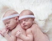 set of two twin baby girls princess angel halo headband wrath, twins halo, newborn photography prop,baby shower gift