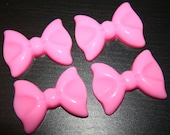 4 x 36mm Large Sized Light Pink Bow Cabochon Flatbacks