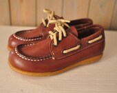 vtg kids oxblood lace up loafers, fine leather, Thom McAn
