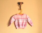 cute vtg pink sweater, baby girl, size 12 months,Winnie the Pooh