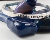 Mom's Bracelet Mother's Bracelet Personalized Bangle Solid Sterling Silver