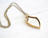 Shield Pendant - Personalized initial crest pendant for women - antique silver and gold 28" long necklace - Handmade in the USA (CP100)