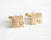 Buffalo native american inspired cufflinks - mens bohemian wedding day accessories - made by hand in the USA by white truffle