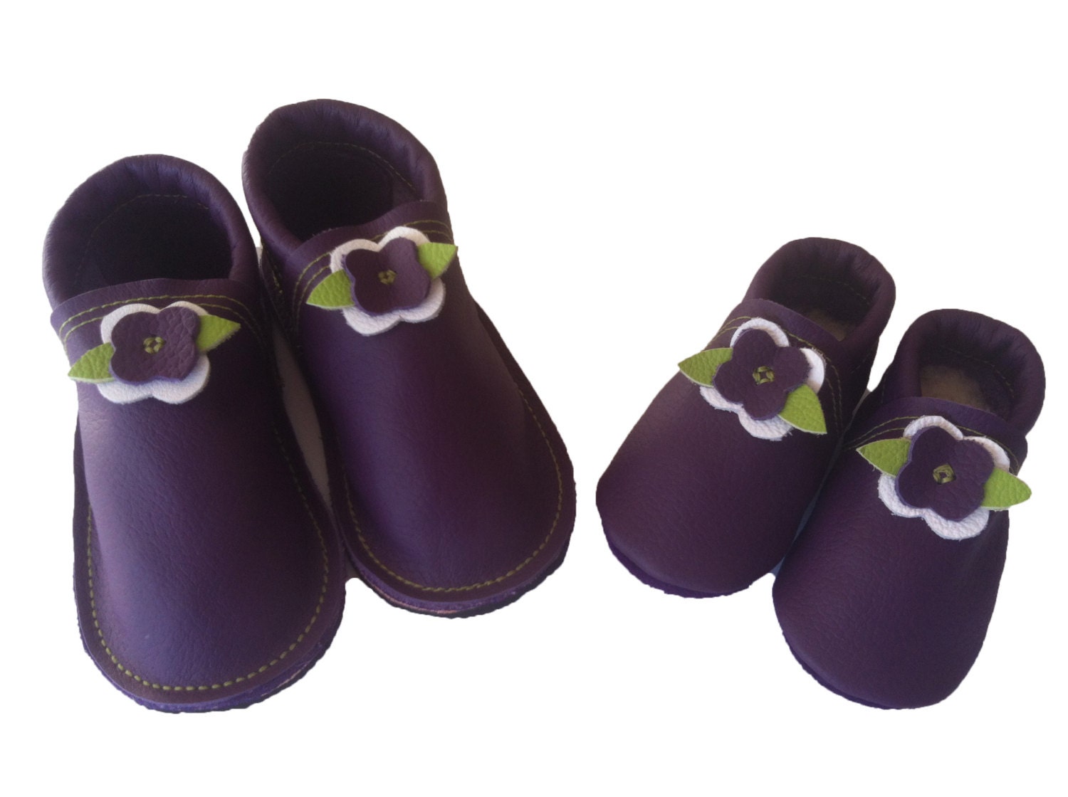 Big sister, little sister, leather children's shoes and baby shoes,