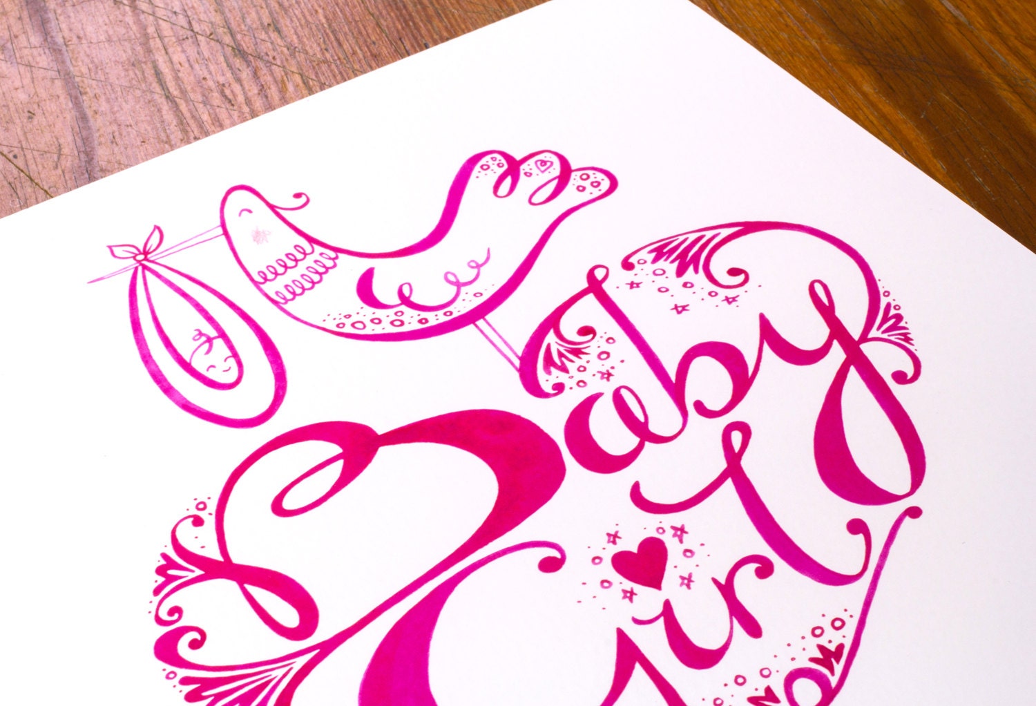 Personalised Baby Girl Print