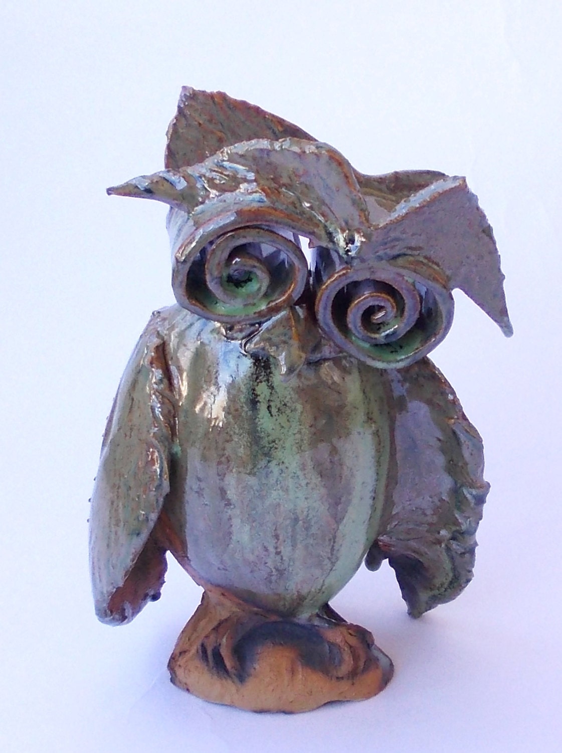 Cute wise owl , home decor , ceramic figurine , fan art. Ceramic owl.  Symbol of wisdom.
