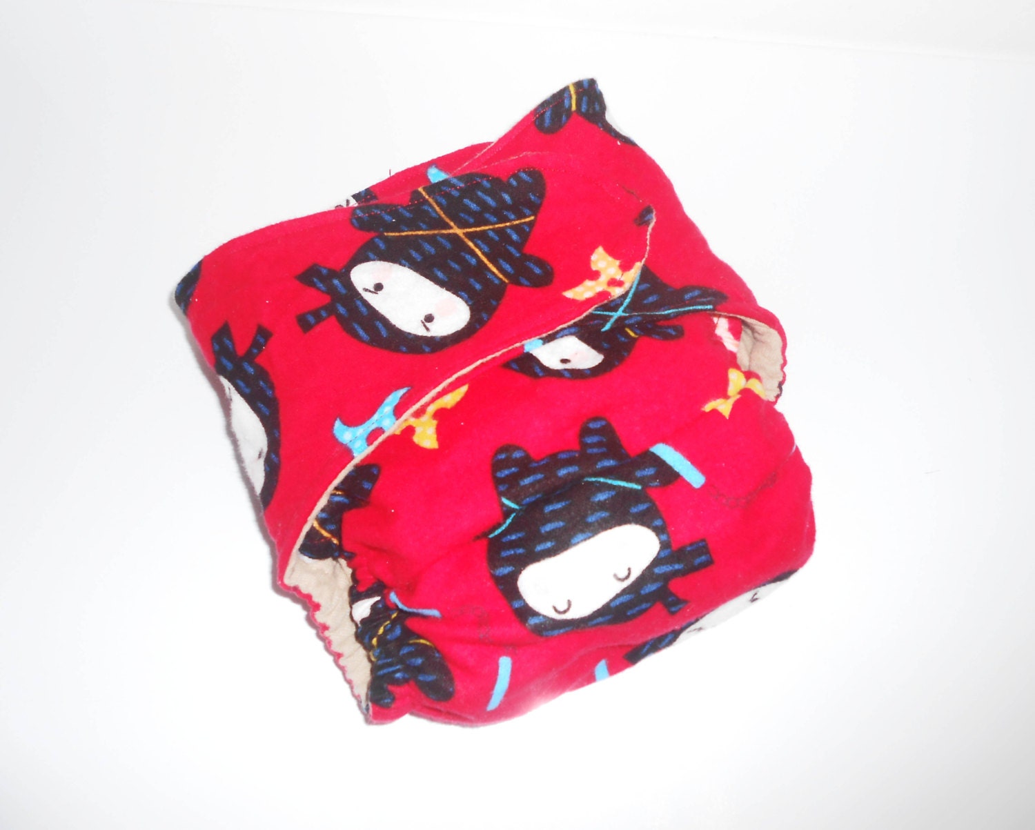 Fitted Pocket Diaper - Flannel One Size Ninja Diaper