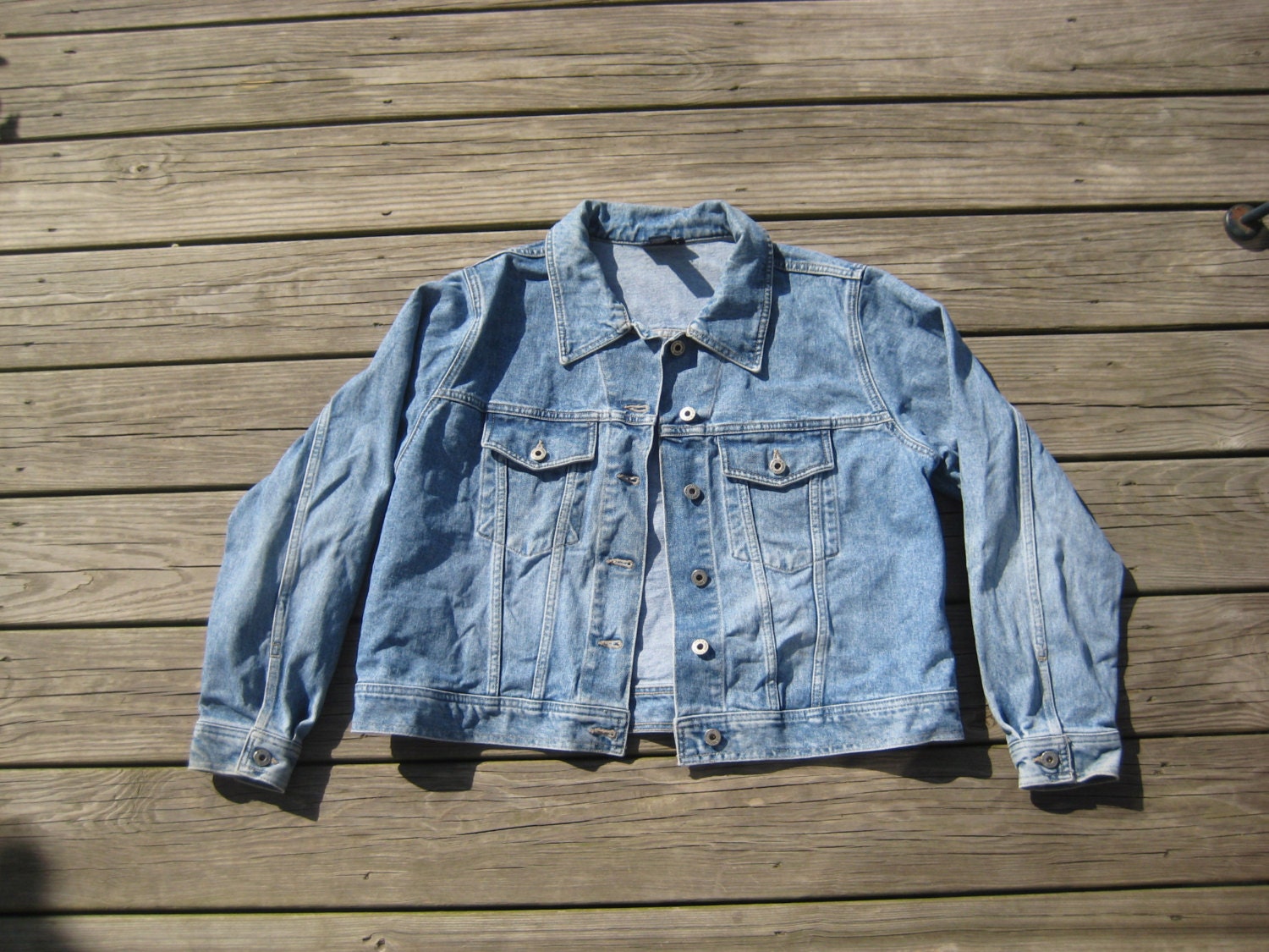 Vintage Venezia jeans oversized XL extra large medium wash denim jacket 14/16