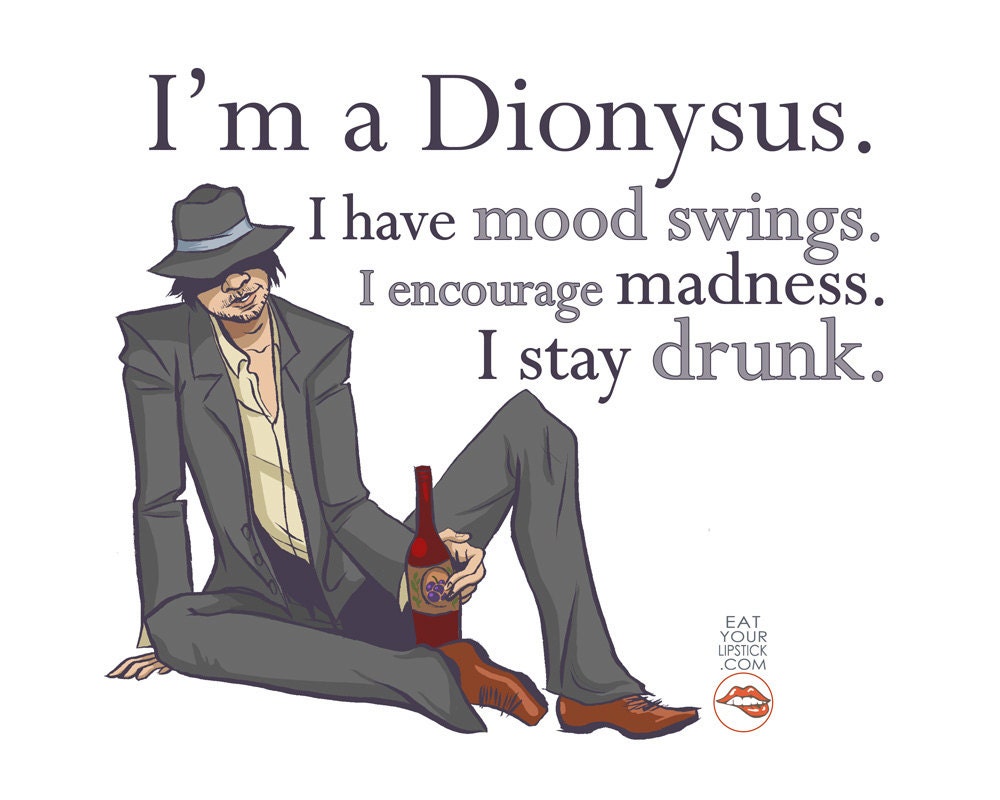 Greek God Dionysus Art // I'm a Dionysus