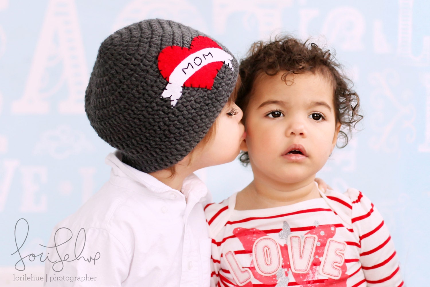 Tattoo I Heart Mom Hat with Felt Appliqué, Featured on Etsy's Front Page size 5-10yr